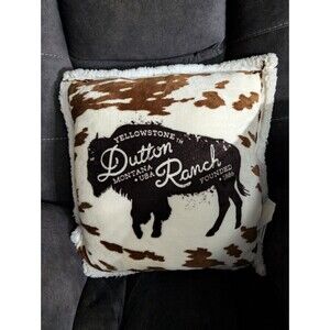 Yellowstone Dutton Ranch Silk Touch Pillow Cow Print